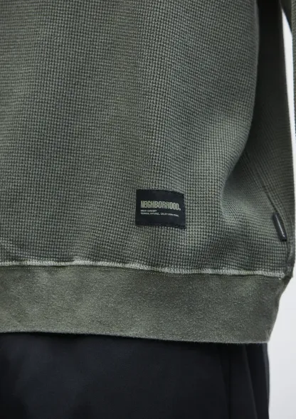 NEIGHBORHOOD 25SS PIGMENT DYED WAFFLE FABRIC CREWNECK LS