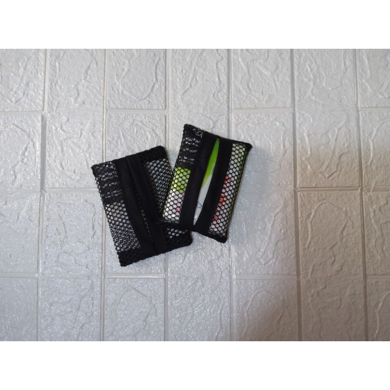 Handmade Black Mesh Type Netting Pocket Tissue Pouch essential pouch for 2 packs pocket tissues