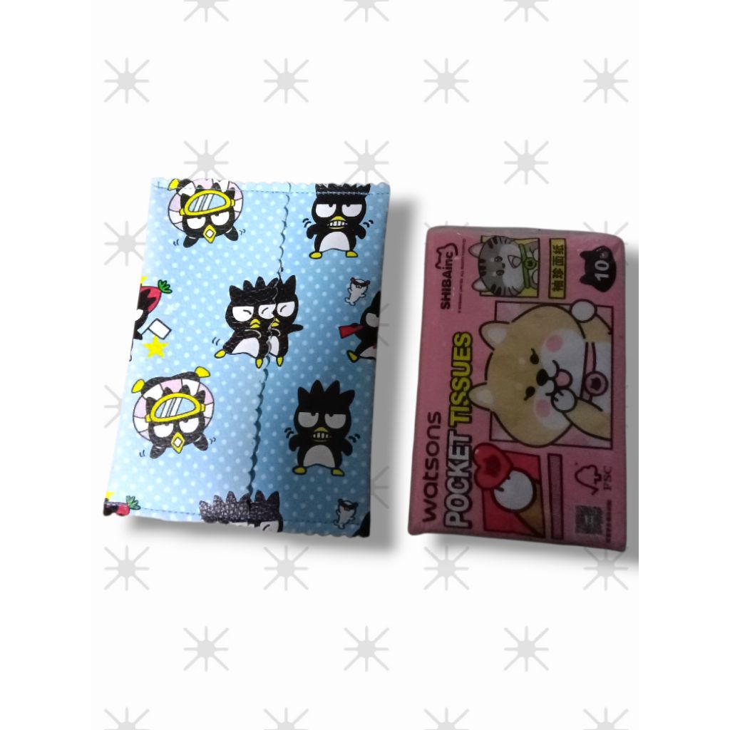 SG handmade PU waterproof material Scallop Tissue Pouch,  Pocket Sized cute Hello Kitty, Cartoon support local