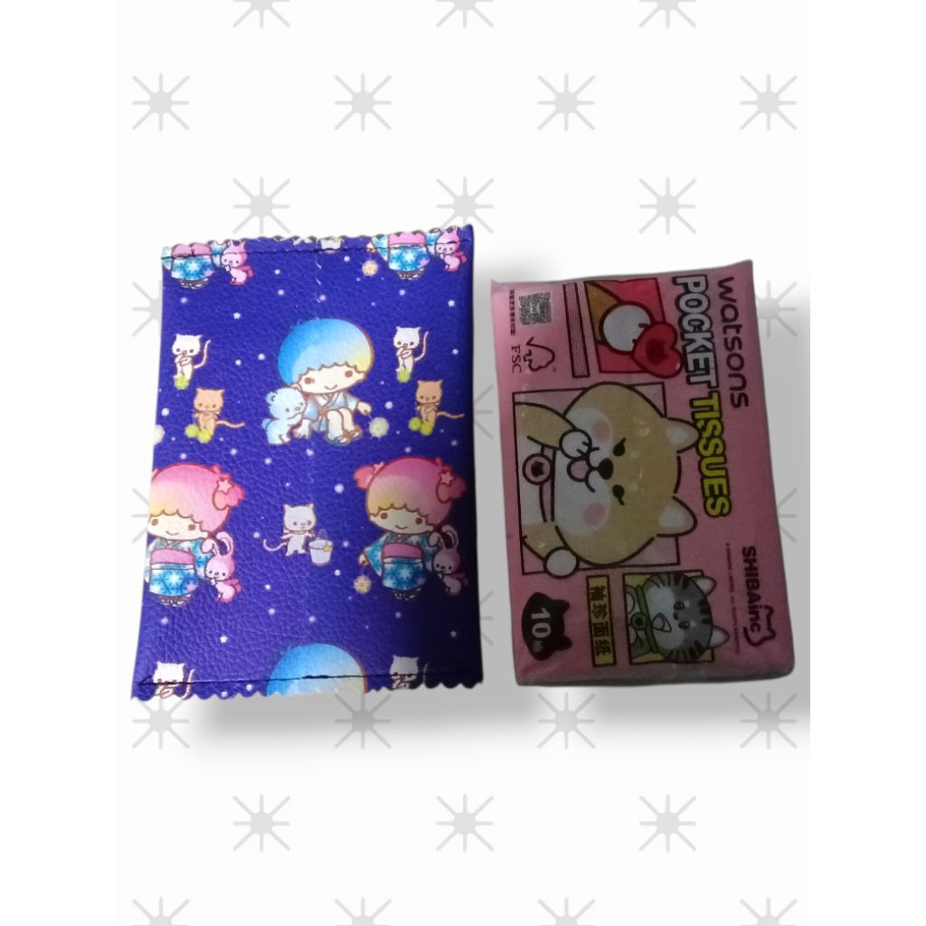 SG handmade PU waterproof material Scallop Tissue Pouch,  Pocket Sized cute Hello Kitty, Cartoon support local