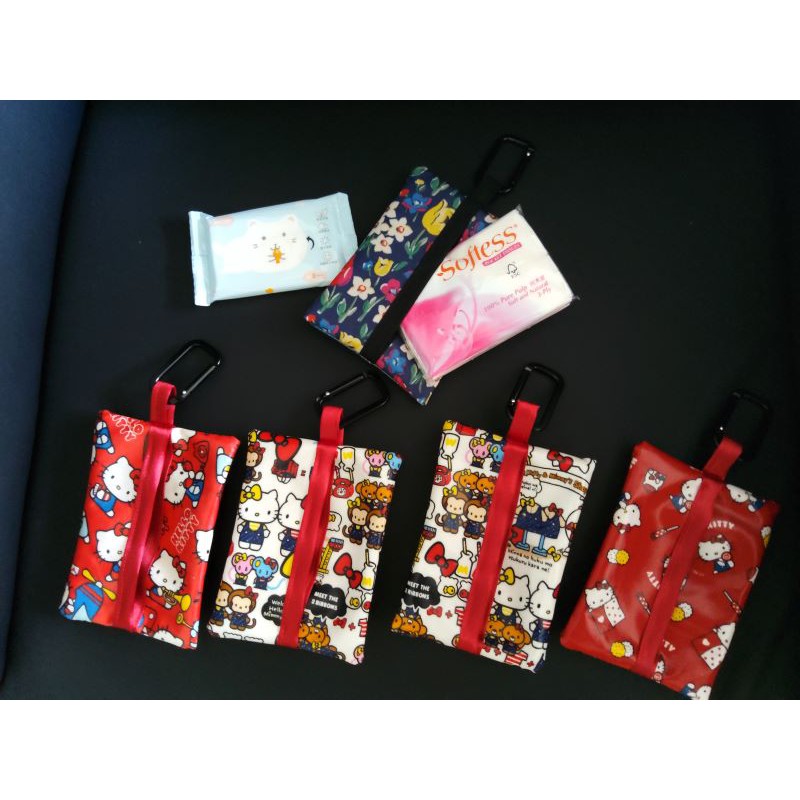 Handmade Pocket size dry tissue and wetwipe pouch 2in1 (wet and dry) -  HK, Toki, JJB