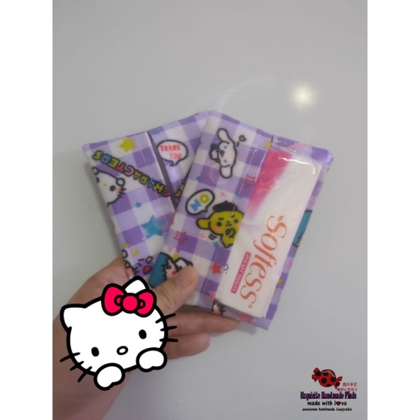 Handmade Pocket / Travel waterproof tissue pouch hello kitty pompompurin my Melody little twin stars LTS toki Pooh