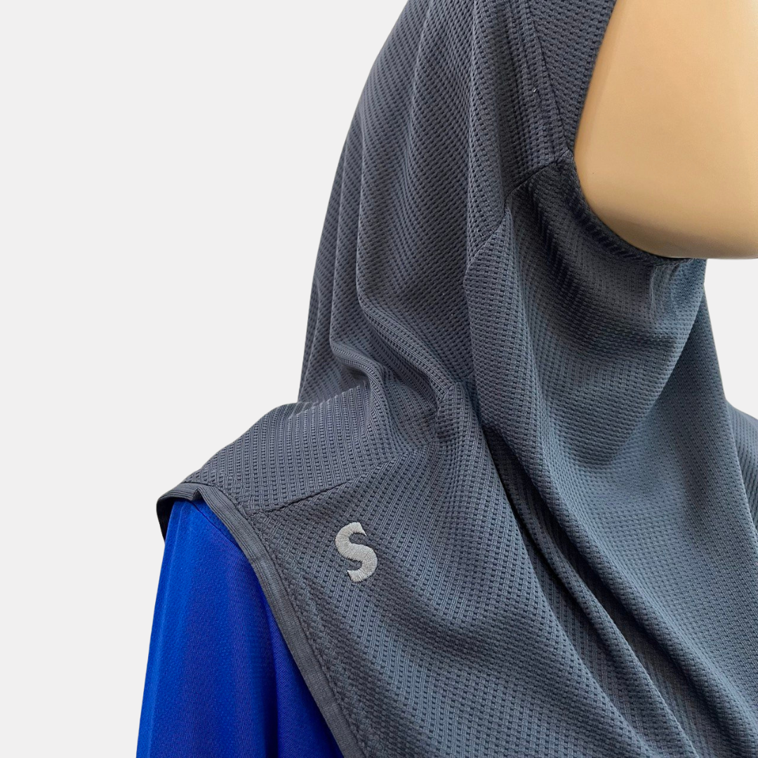 CHILL CHARCOAL SPORTS HIJAB - AS IS