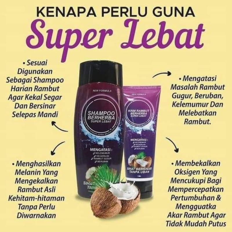 🇸🇬Original HQ Direct D'herbs Super Lebat Shampu & Krim FREE & FAST Shipping🇸🇬