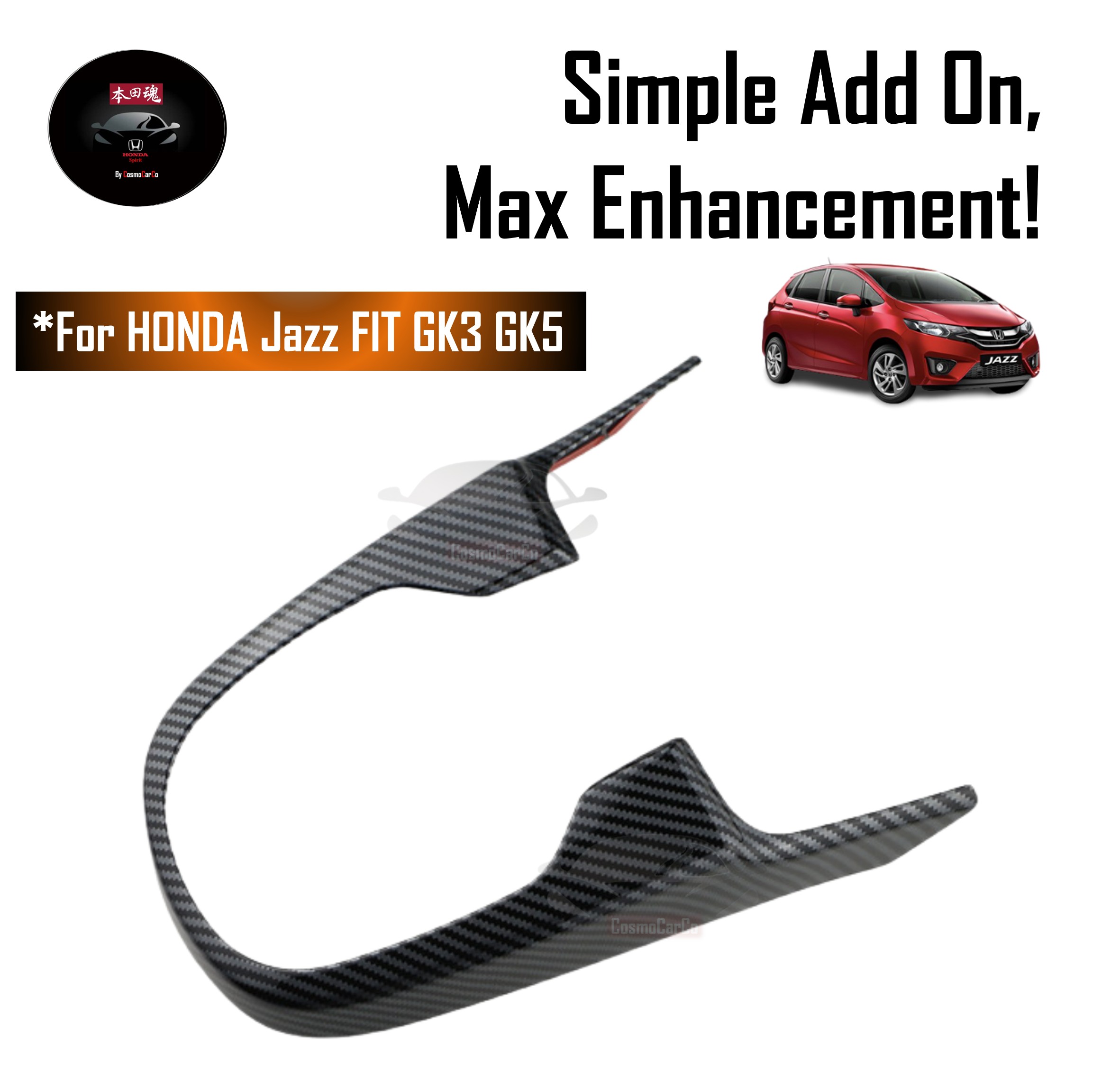 Honda Jazz/Fit GK GK3 GK5 Gear Shift Control Panel Cover Shifter Protector Trim Carbon Fiber Accessories