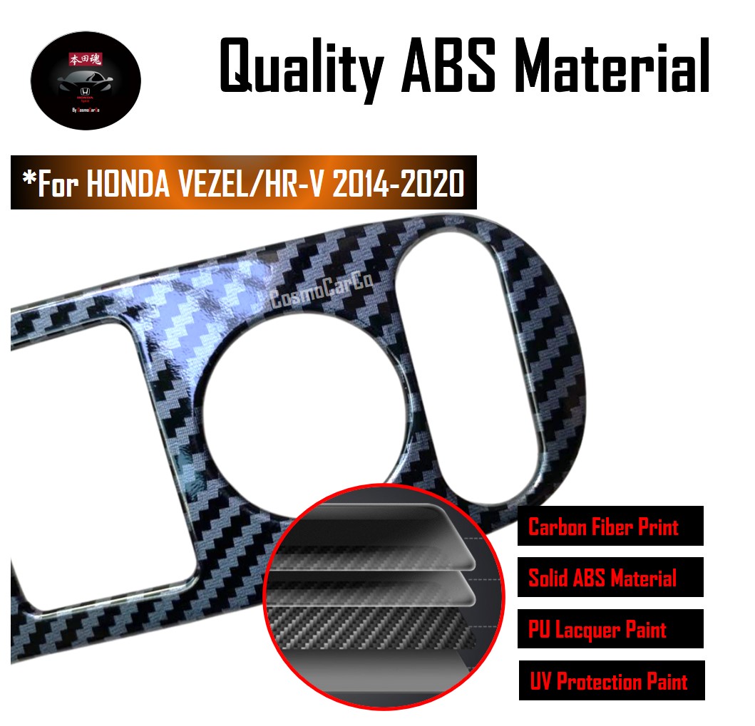 Honda VEZEL HR-V HRV 2014-2020 Window Switch Panel Trim Interior Carbon Fiber Decorative Cover Accessories