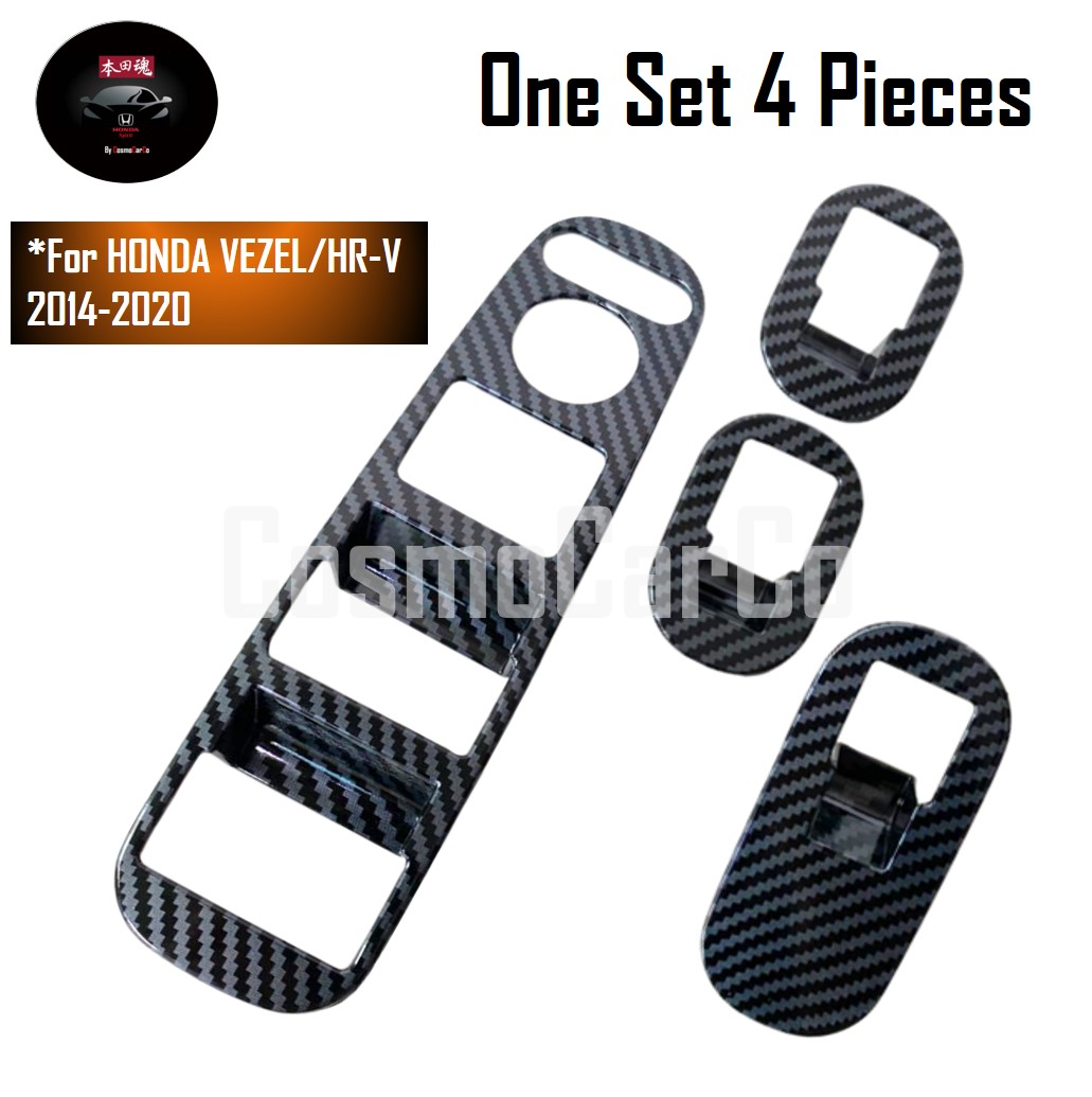 Honda VEZEL HR-V HRV 2014-2020 Window Switch Panel Trim Interior Carbon Fiber Decorative Cover Accessories