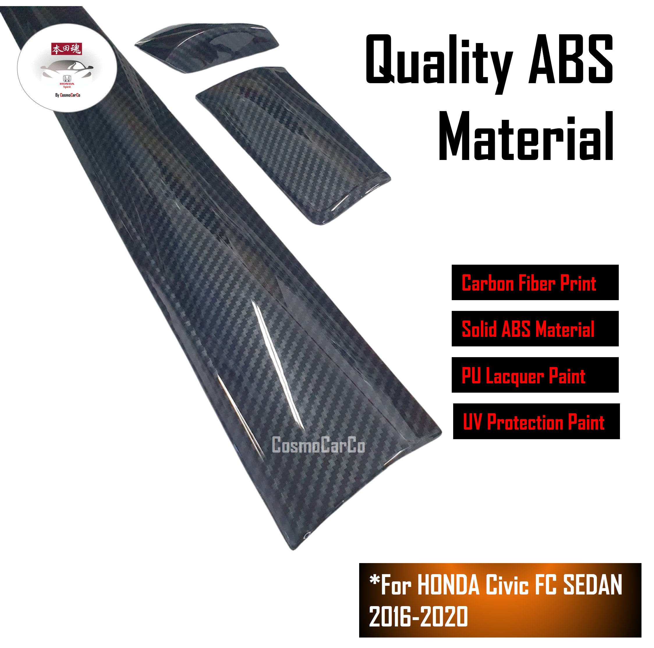 Honda CIVIC FC 10th Gen 2016-2020 Car Dashboard Panel Trim Cover Carbon Fiber Design Plate Accessories