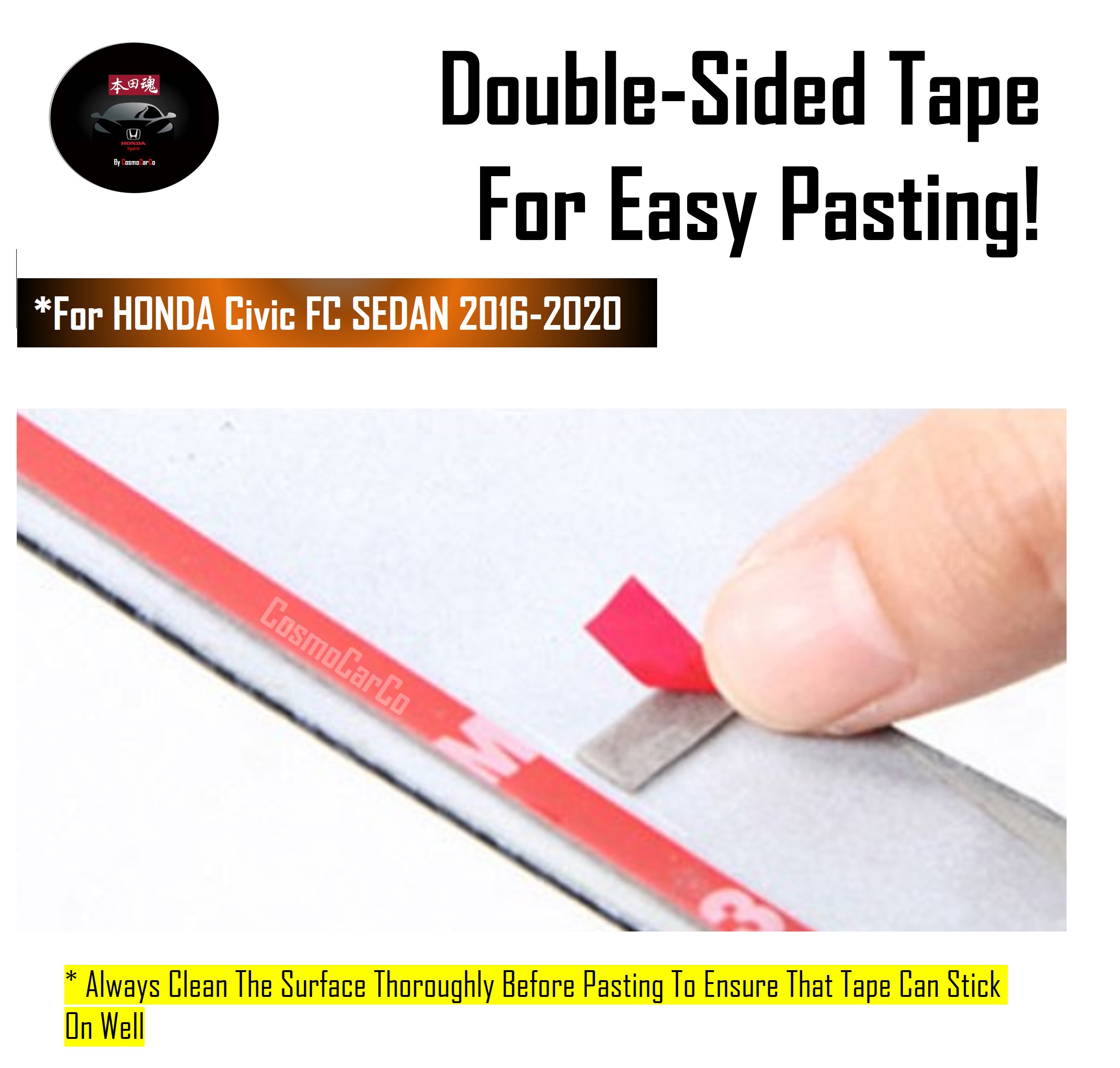 Honda CIVIC FC 10th Gen 2016-2020 Car Dashboard Panel Trim Cover Carbon Fiber Design Plate Accessories