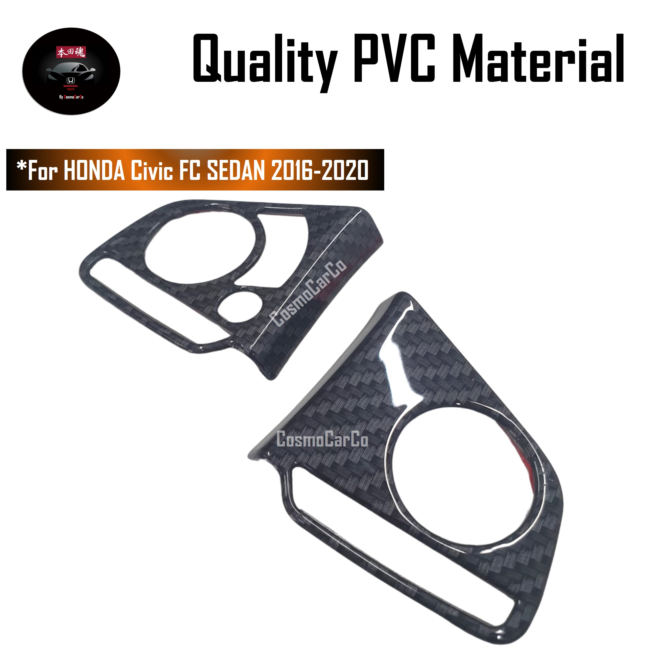 Honda CIVIC FC 10th Gen 2016-2020 Steering Wheel Trim Cruise Audio Control Panel Cover Carbon Fiber Accessories