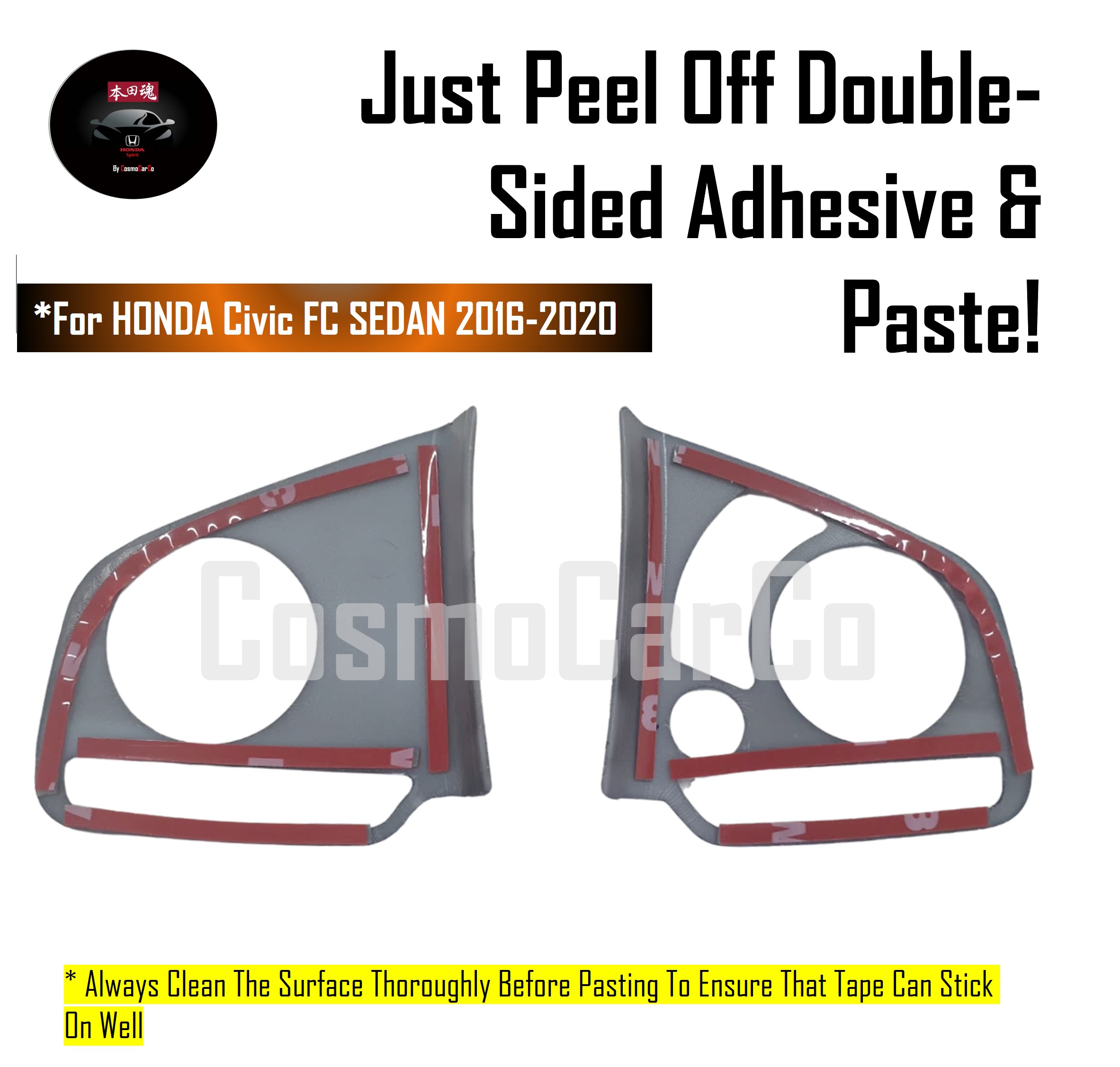 Honda CIVIC FC 10th Gen 2016-2020 Steering Wheel Trim Cruise Audio Control Panel Cover Carbon Fiber Accessories