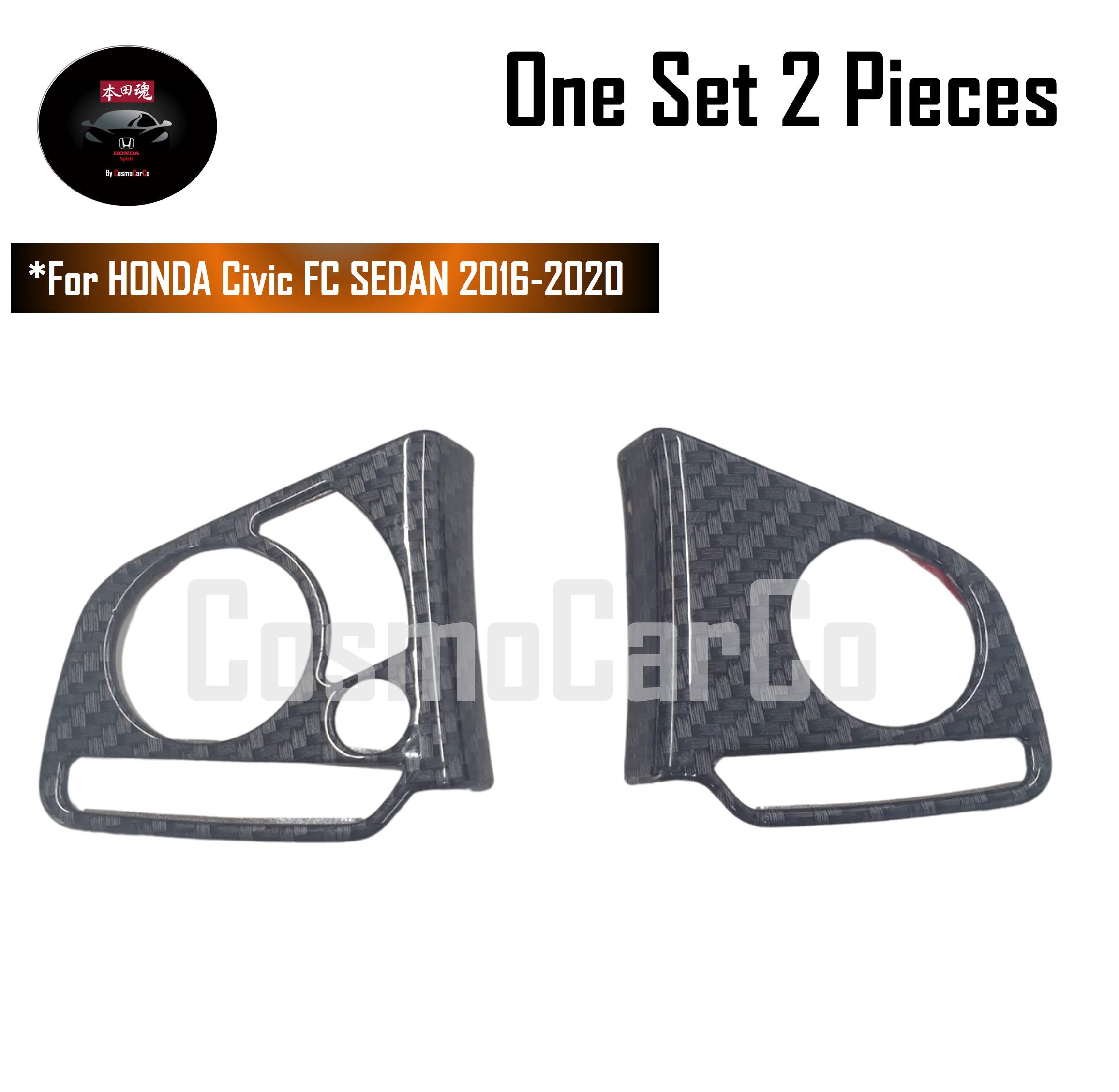 Honda CIVIC FC 10th Gen 2016-2020 Steering Wheel Trim Cruise Audio Control Panel Cover Carbon Fiber Accessories