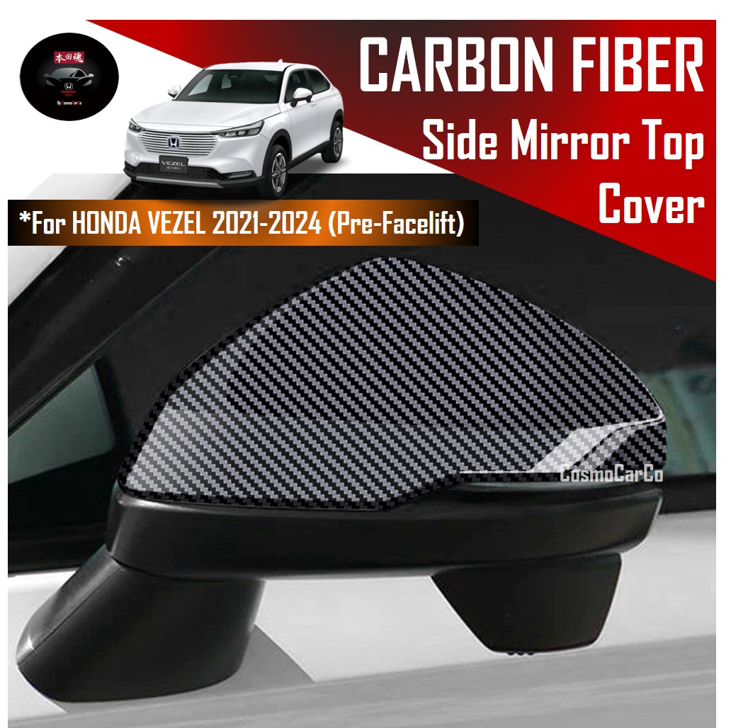 Honda VEZEL 2021 2022 2023 2024 Side Mirror Cover Carbon Fiber Design Trim Rear View Car Accessories