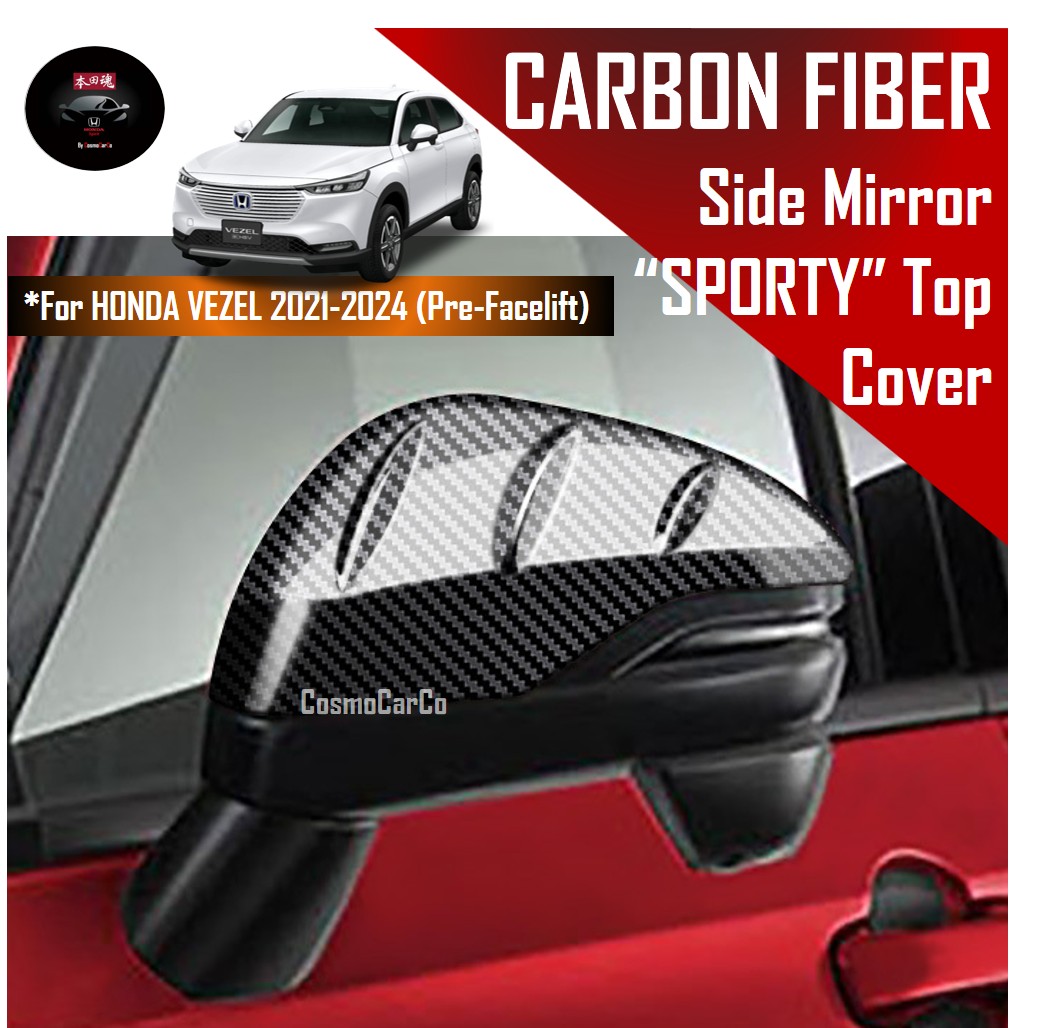 Honda VEZEL 2021 2022 2023 2024 Side Mirror Cover Carbon Fiber Sporty Design Rear View Car Accessories