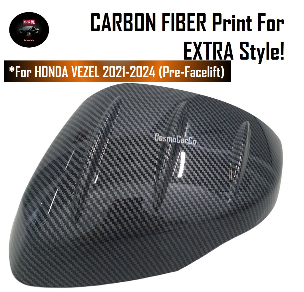 Honda VEZEL 2021 2022 2023 2024 Side Mirror Cover Carbon Fiber Sporty Design Rear View Car Accessories