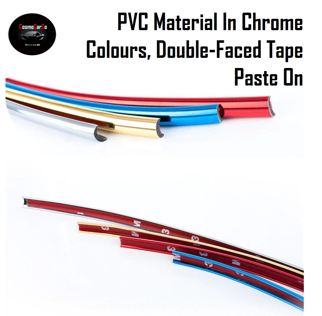 8M Chrome Car Rim Protector Guard Wheel Tyre Tire Trim Rims Strip For Up To 4 x 18 Inch Wheel