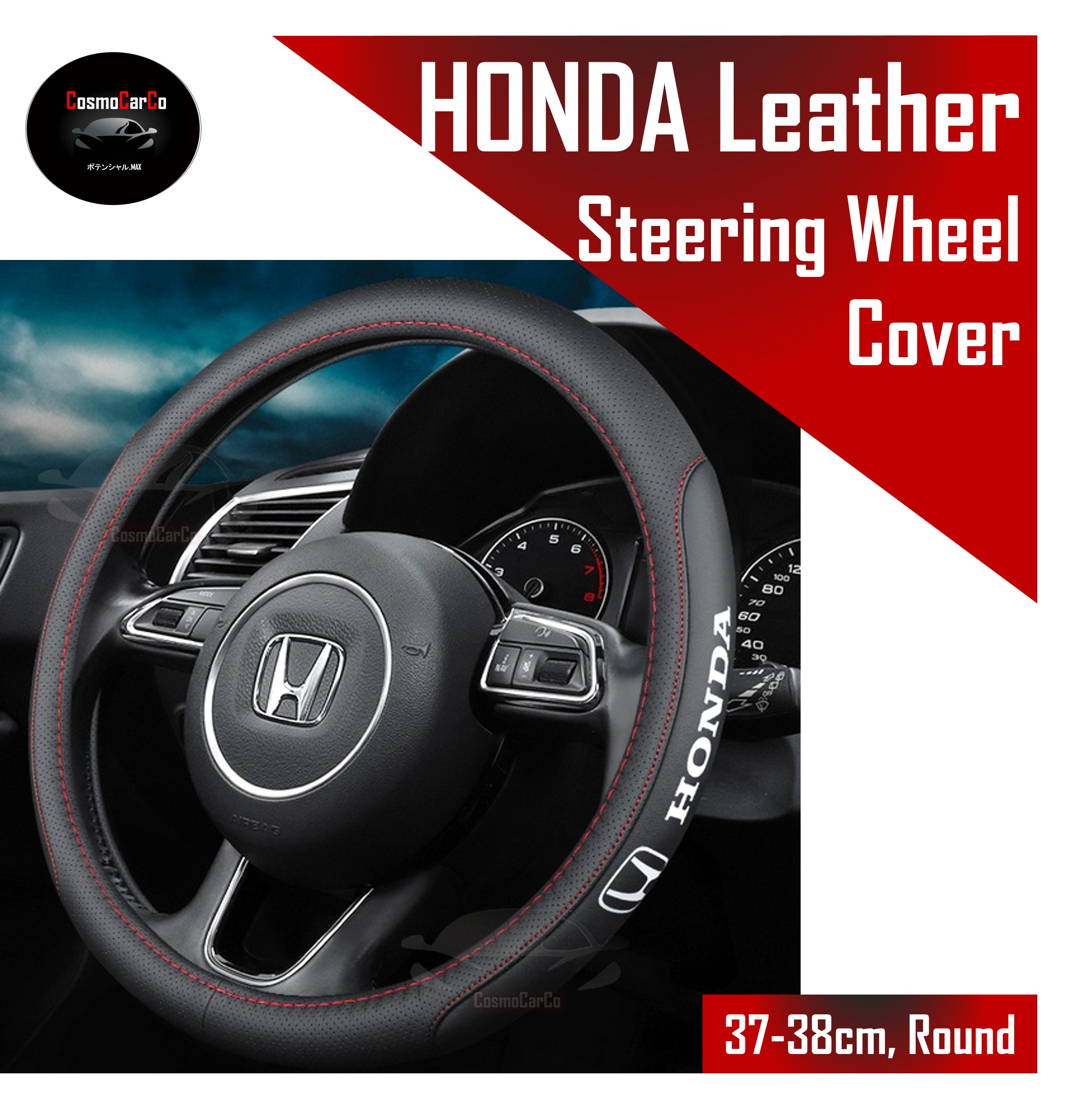 Leather Steering Wheel Cover For Honda Jazz Fit Shuttle City CRV HRV Vezel Accord Stream Car Accessories