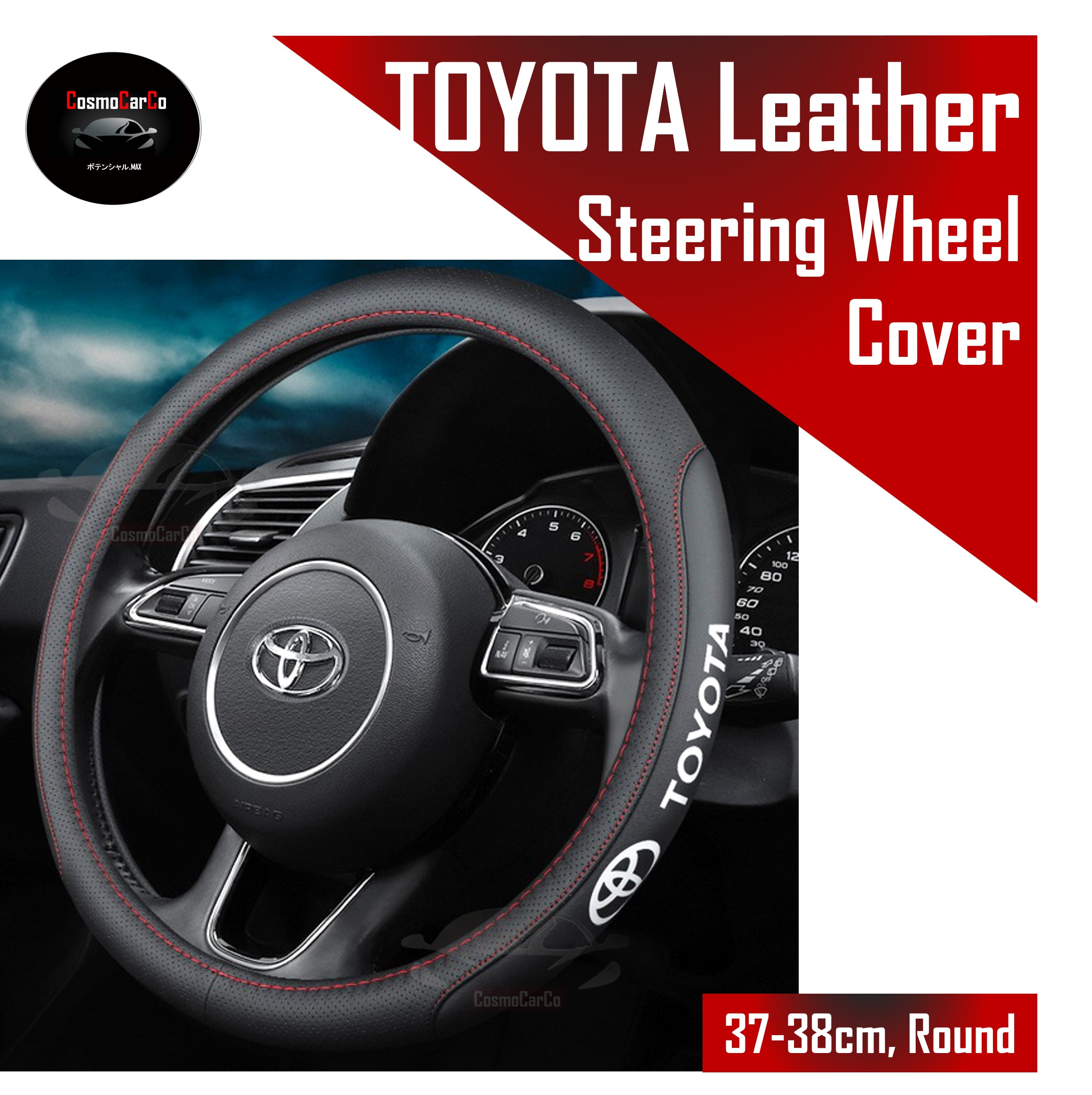 Leather Steering Wheel Cover For Toyota Corolla Altis Vios CHR Camry Alphard Car Accessories