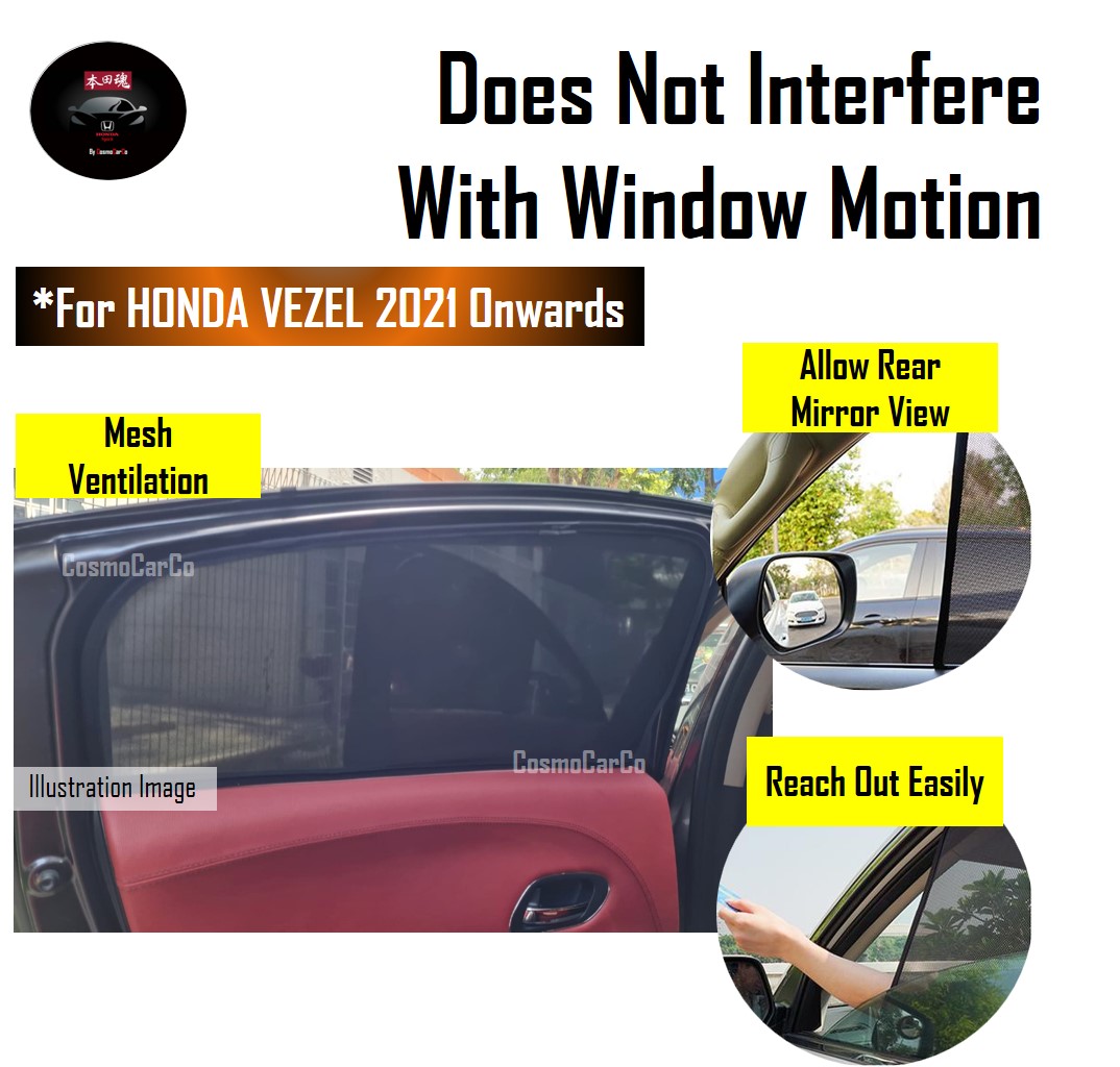 Honda VEZEL HR-V HRV 2021 2022-Present Car Magnetic Sun Shade UV Ray Protection Mesh Windows Sunshade Visor