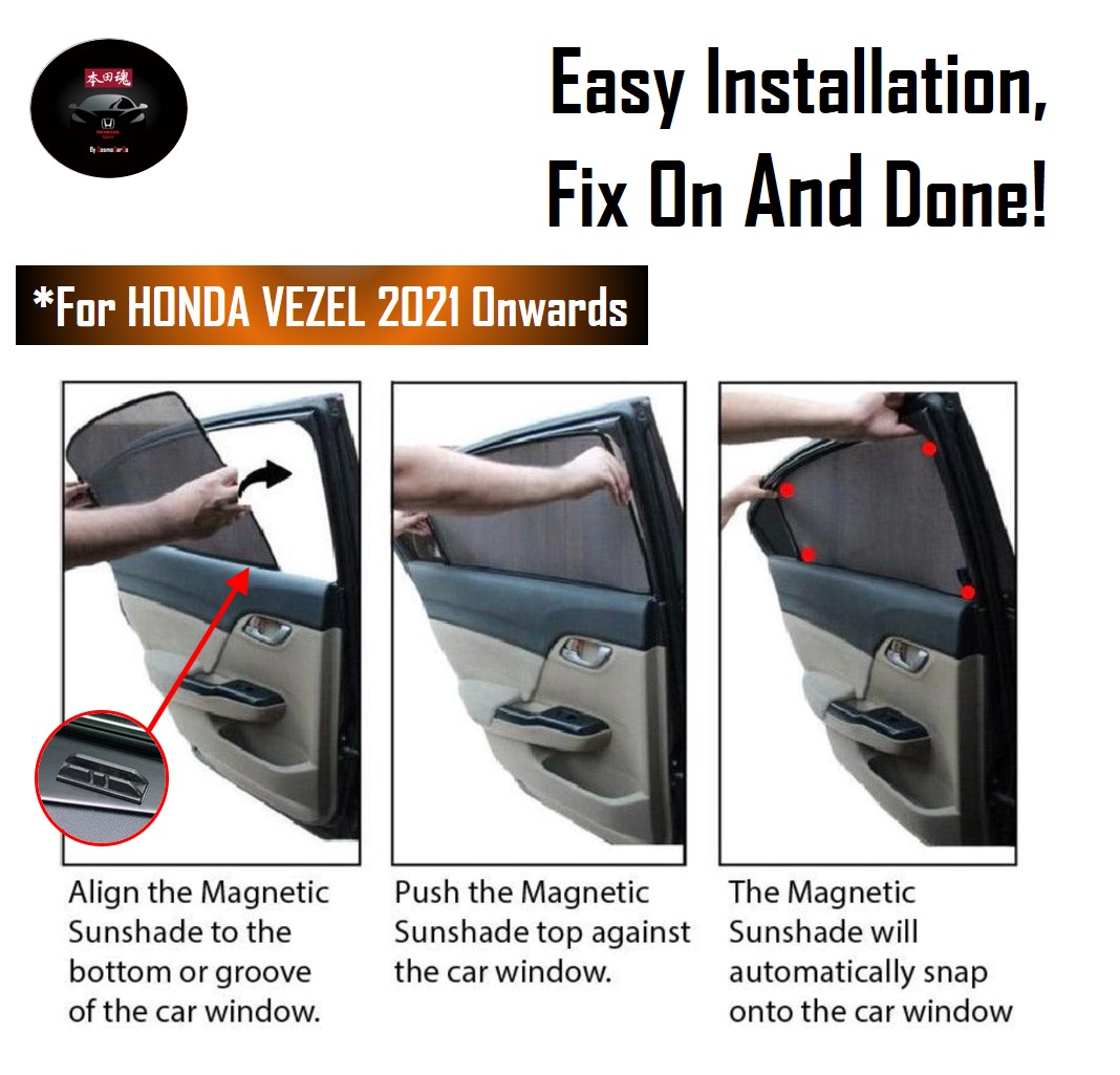 Honda VEZEL HR-V HRV 2021 2022-Present Car Magnetic Sun Shade UV Ray Protection Mesh Windows Sunshade Visor