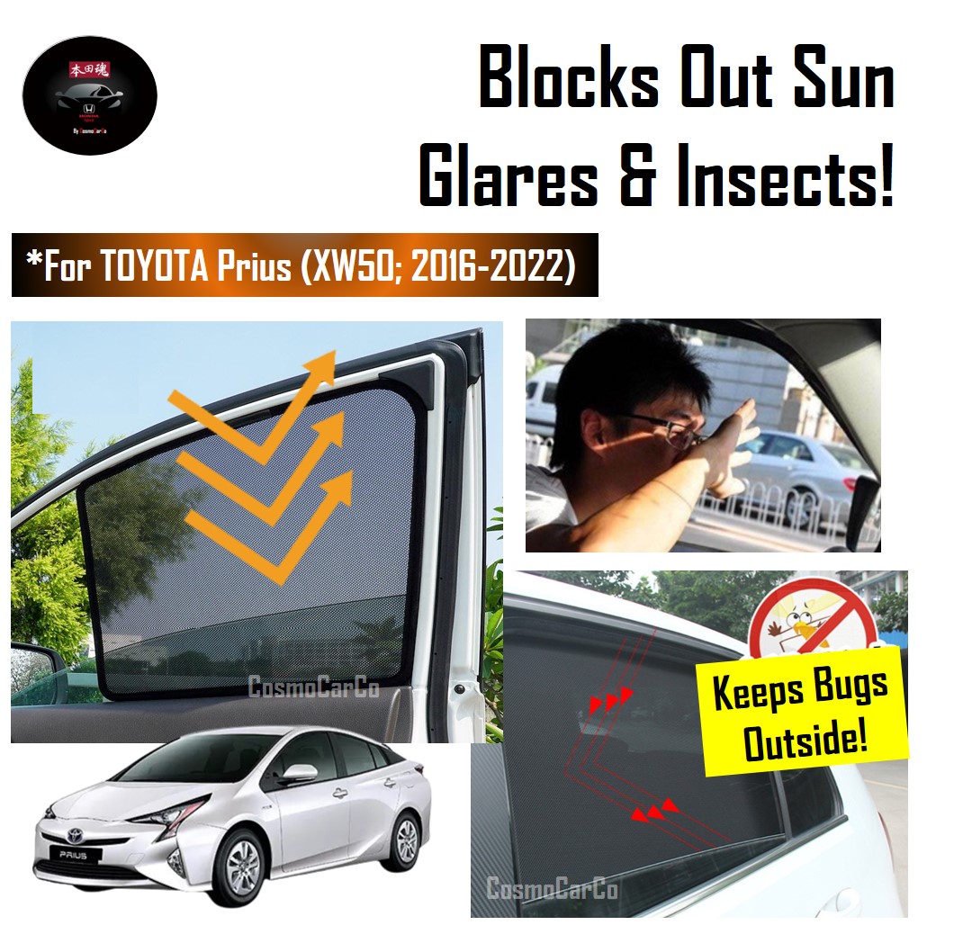 Toyota PRIUS 4th Gen XW50 2016-2022 Magnetic Sun Shade UV Ray Protection Mesh Windows Sunshade Visor 4Pcs