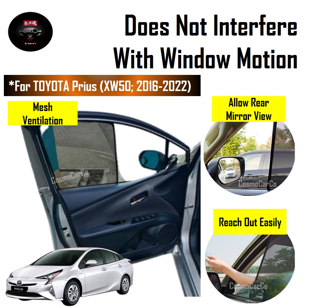 Toyota PRIUS 4th Gen XW50 2016-2022 Magnetic Sun Shade UV Ray Protection Mesh Windows Sunshade Visor 4Pcs