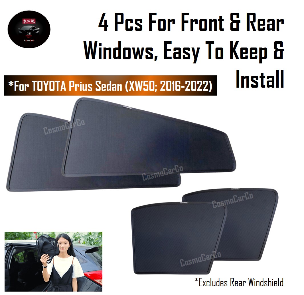 Toyota PRIUS 4th Gen XW50 2016-2022 Magnetic Sun Shade UV Ray Protection Mesh Windows Sunshade Visor 4Pcs