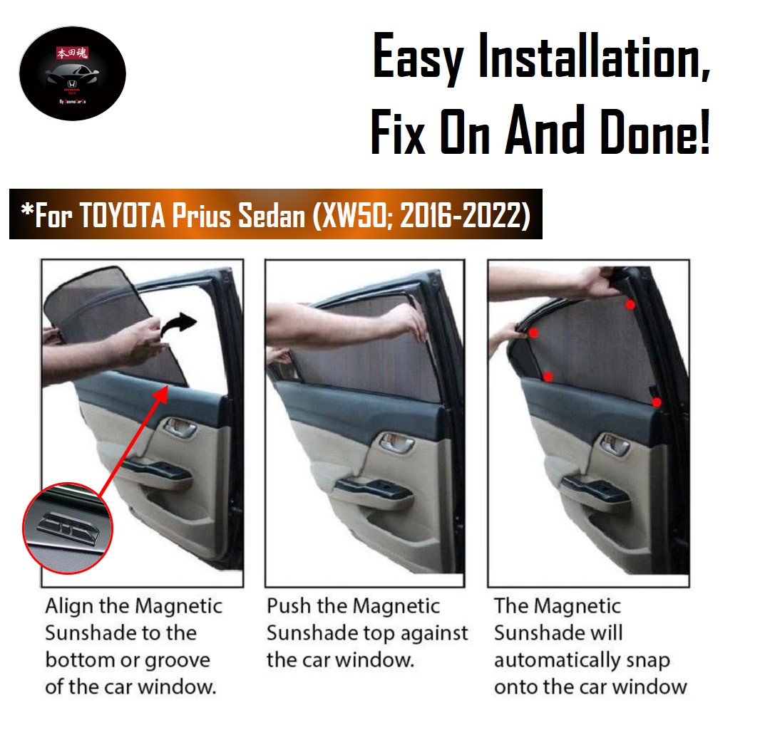 Toyota PRIUS 4th Gen XW50 2016-2022 Magnetic Sun Shade UV Ray Protection Mesh Windows Sunshade Visor 4Pcs