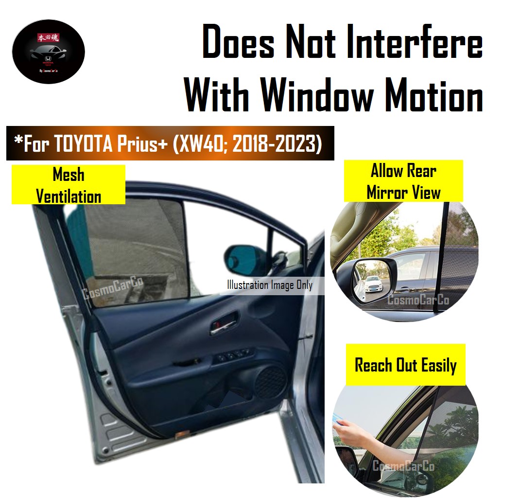 Toyota PRIUS+ Plus 4th Gen XW40 2018-2023 Magnetic Sun Shade UV Ray Protection Mesh Windows Sunshade 4Pcs