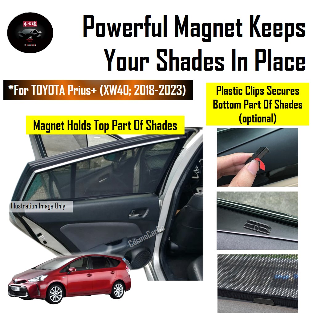Toyota PRIUS+ Plus 4th Gen XW40 2018-2023 Magnetic Sun Shade UV Ray Protection Mesh Windows Sunshade 4Pcs