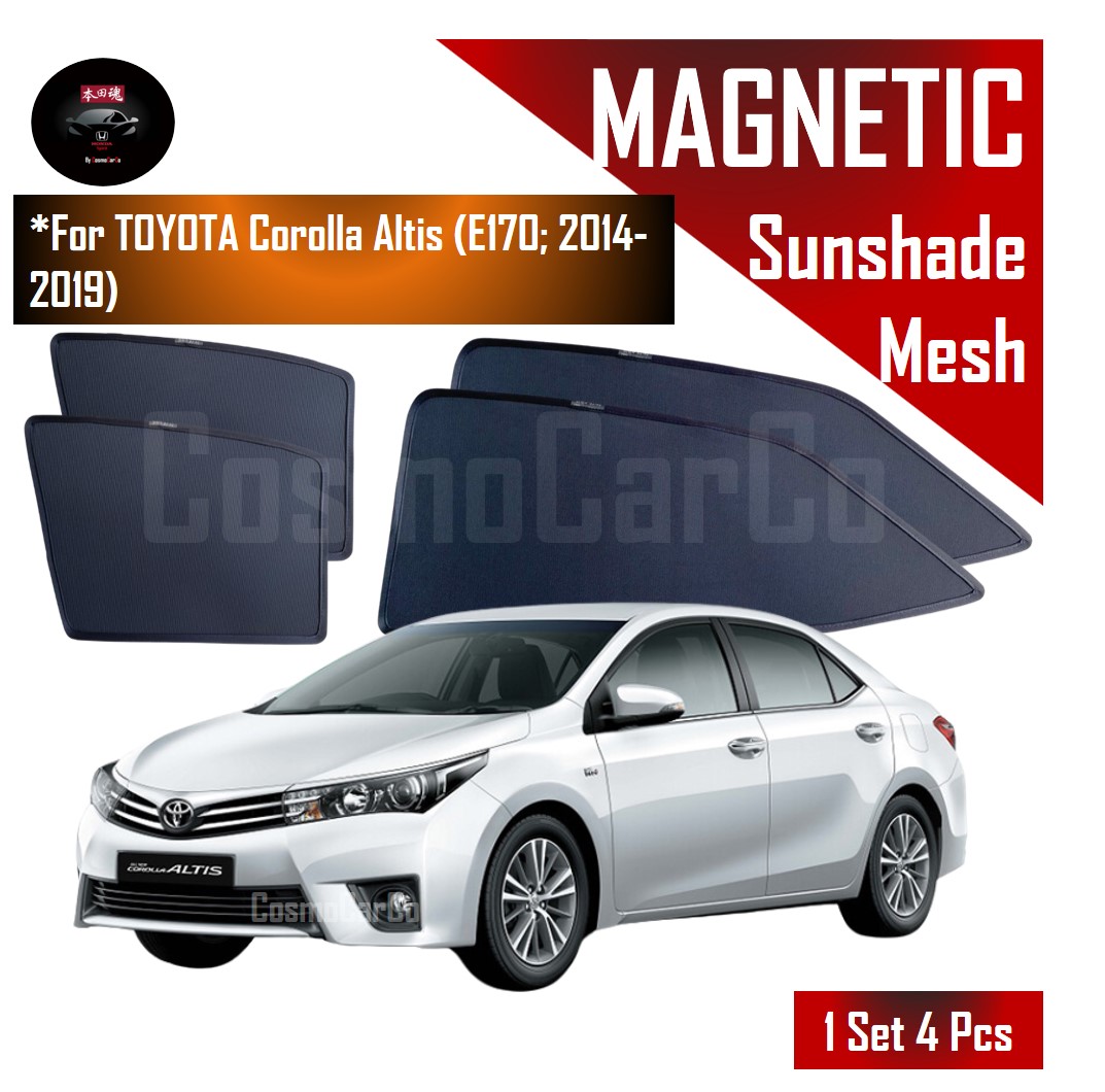 Toyota Corolla Altis 11th Gen E170 E171 2014-2019 Magnetic Sun Shade UV Ray Protection Mesh Window Sunshade 4Pcs
