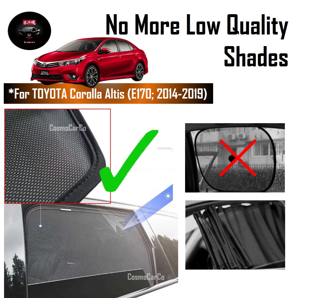 Toyota Corolla Altis 11th Gen E170 E171 2014-2019 Magnetic Sun Shade UV Ray Protection Mesh Window Sunshade 4Pcs