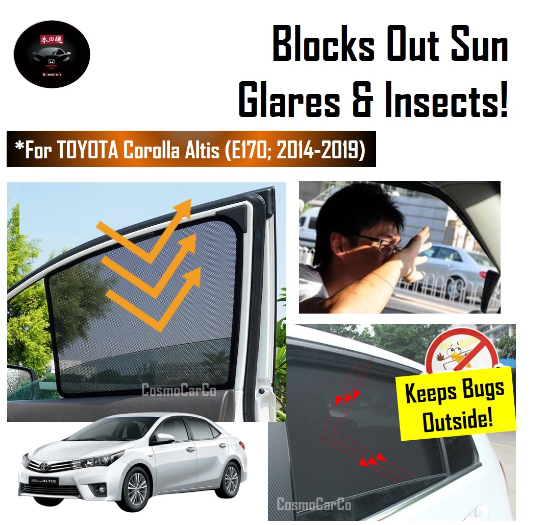 Toyota Corolla Altis 11th Gen E170 E171 2014-2019 Magnetic Sun Shade UV Ray Protection Mesh Window Sunshade 4Pcs