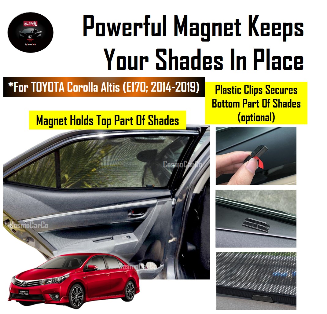 Toyota Corolla Altis 11th Gen E170 E171 2014-2019 Magnetic Sun Shade UV Ray Protection Mesh Window Sunshade 4Pcs