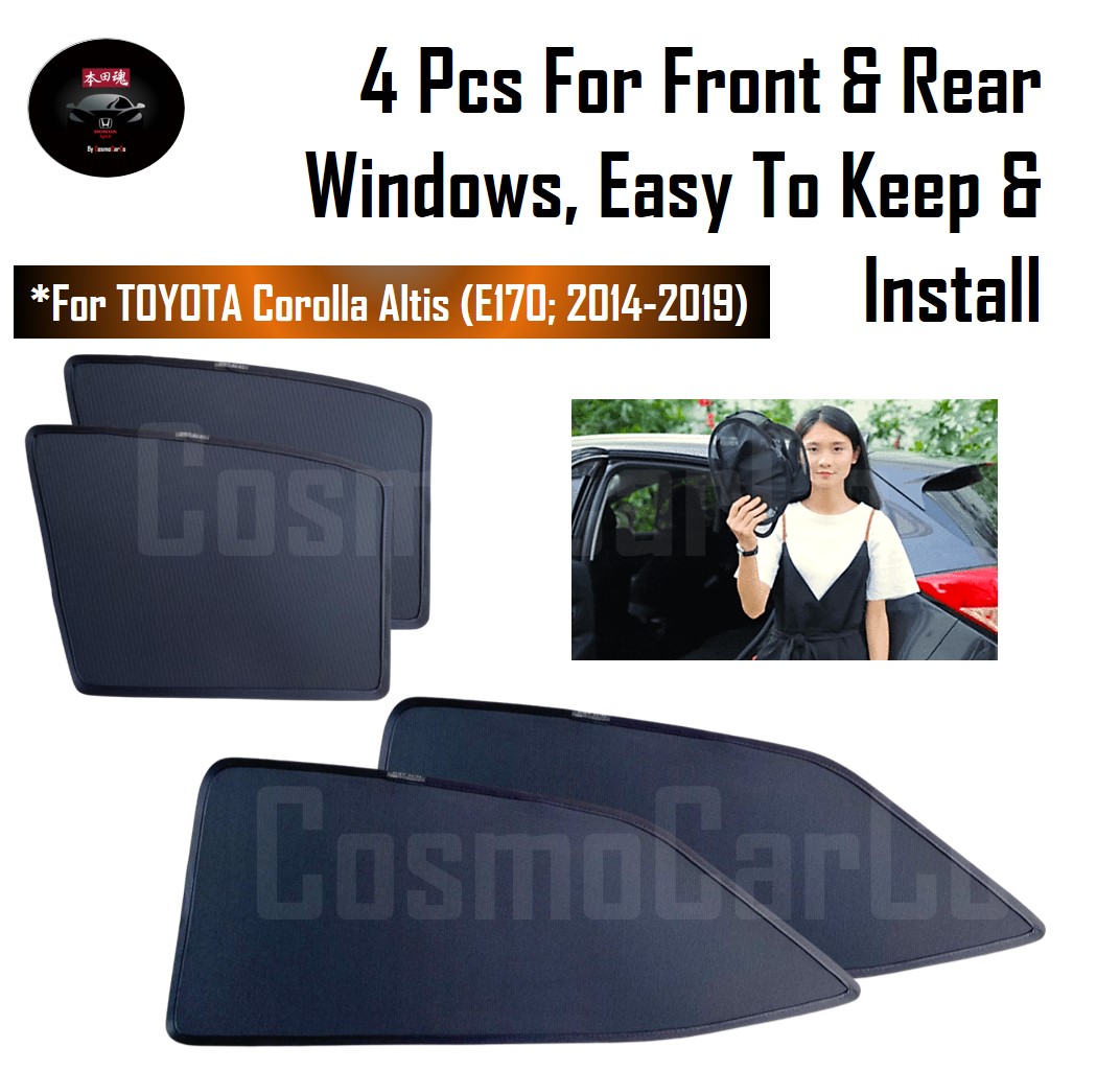 Toyota Corolla Altis 11th Gen E170 E171 2014-2019 Magnetic Sun Shade UV Ray Protection Mesh Window Sunshade 4Pcs