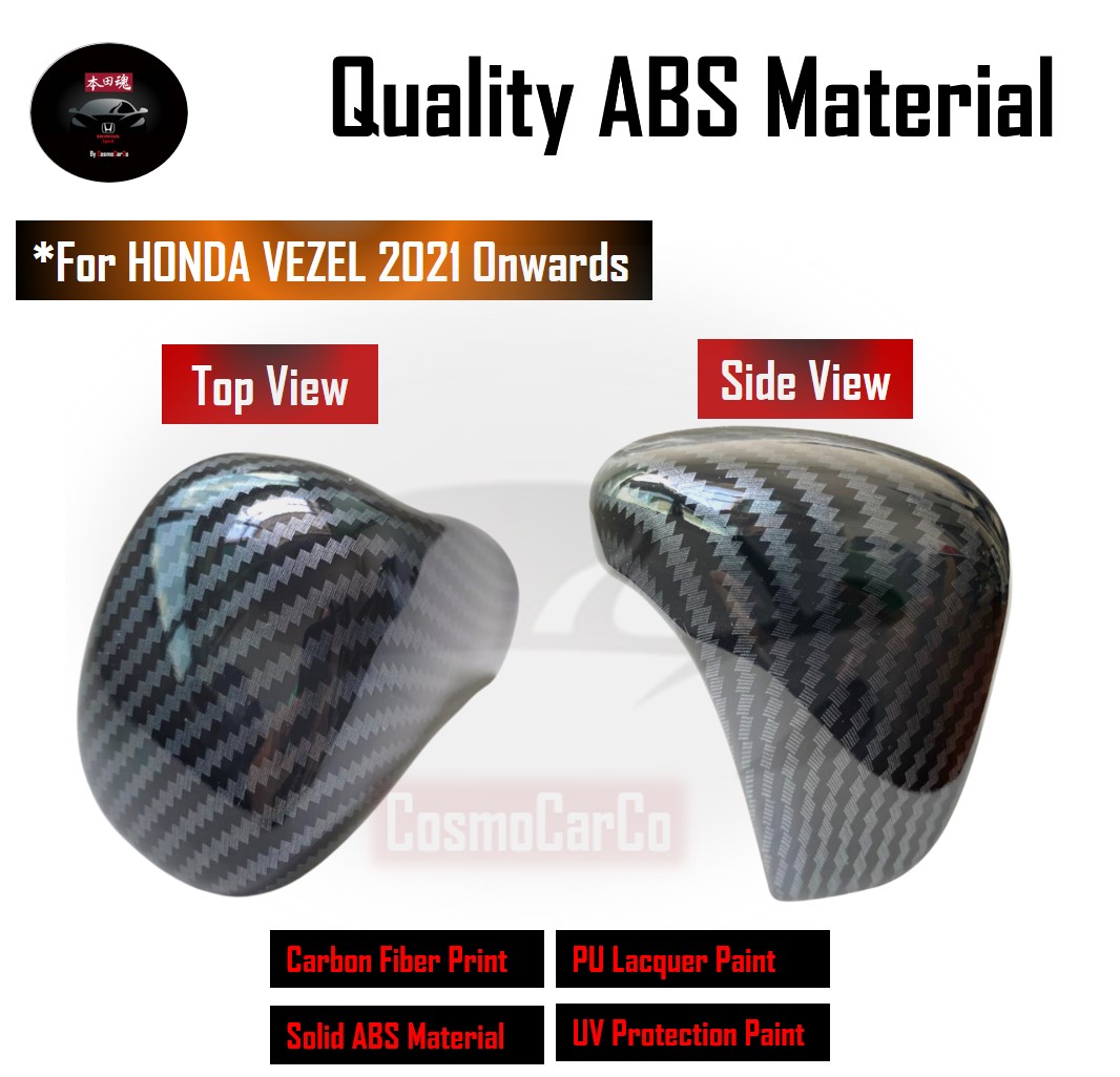 Honda VEZEL HR-V 2021 2022 2023 2024-Present Gear Knob Cover Stick Shift Trim Carbon Fiber Car Accessories