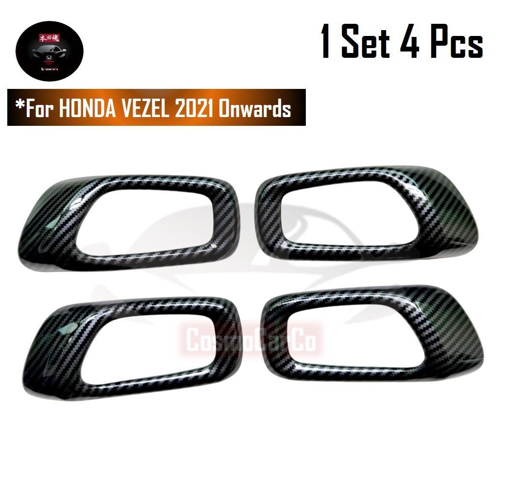 Honda VEZEL HR-V 2021 2022 2023-Present Inner Door Handle Cover Trim Carbon Fiber PVC Interior Accessories