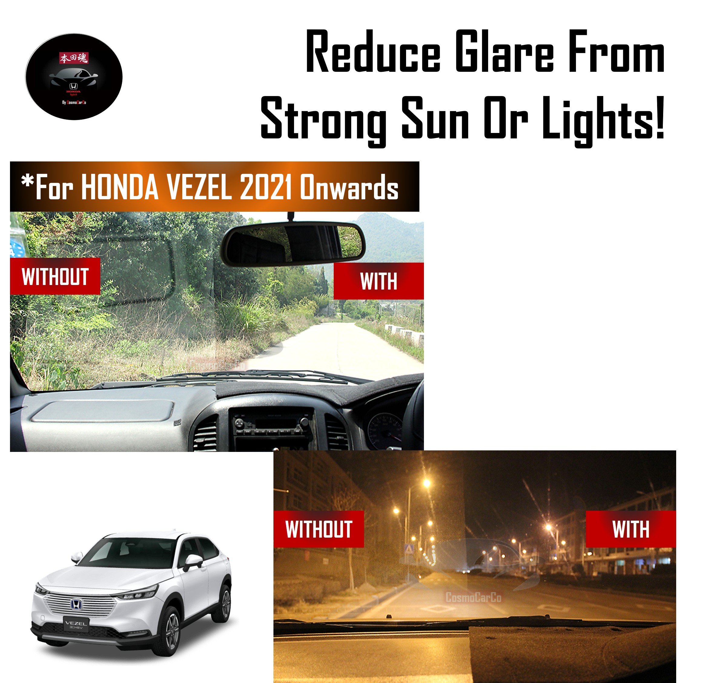 Honda Vezel HR-V HRV 2021 ~ 2025 & Present Dashboard Mat Right Hand Drive Sun Protection Anti Slip Cover