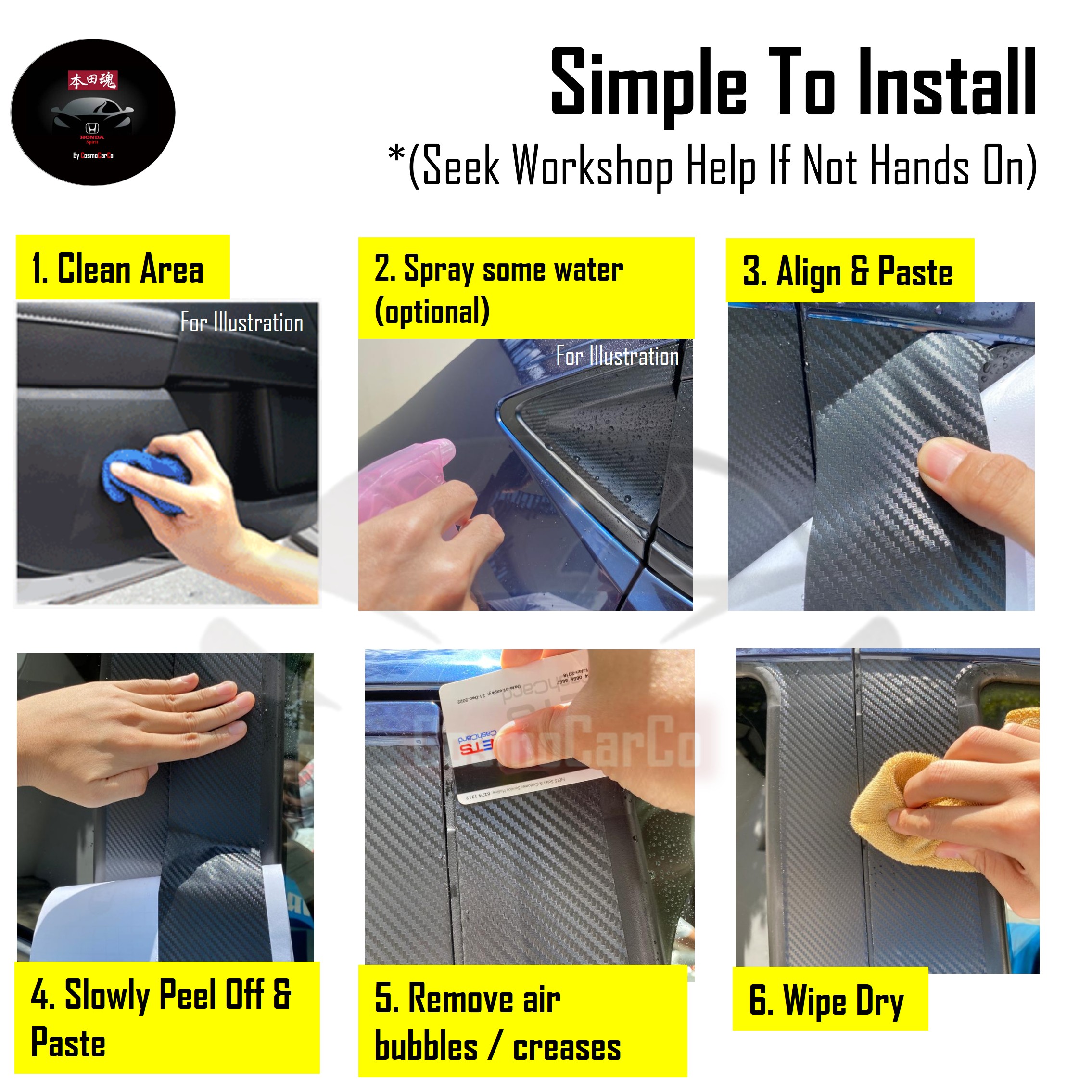 Honda VEZEL HR-V HRV 2021 ~ 2025 & Present Car Window Pillar Sticker Door Carbon Fiber Decal Accessories