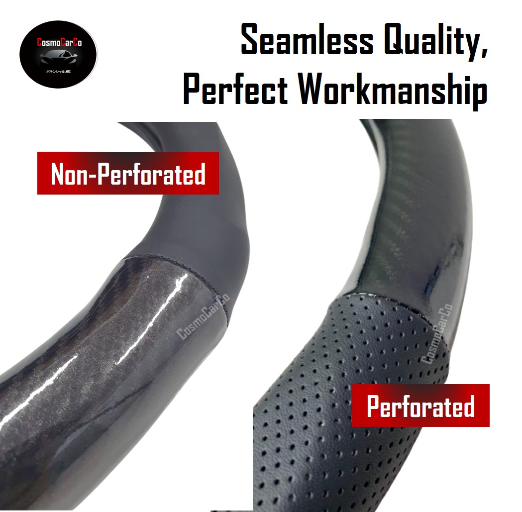  Carbon Fiber & Leather Design Toyota Steering Wheel Cover For Vios Altis Camry Sienta CHR RAIZE Harrier 37-38cm