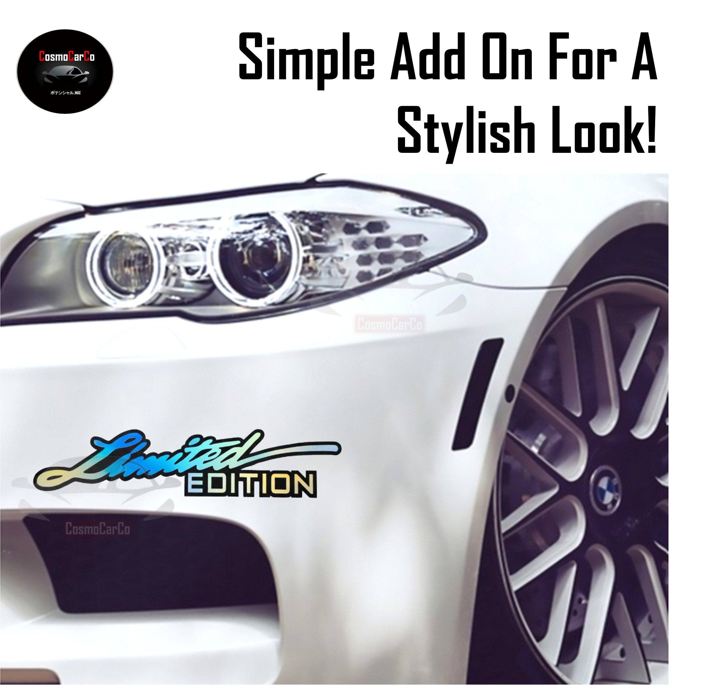 LIMITED Edition Car Body Sticker Decal Motorcycle Motorbike SHINY Holographic Word Window Stickers Decals