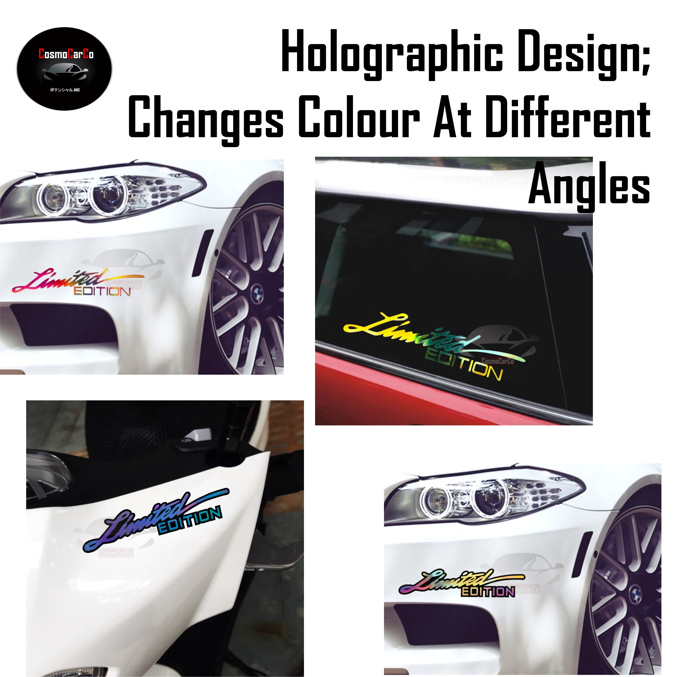 LIMITED Edition Car Body Sticker Decal Motorcycle Motorbike SHINY Holographic Word Window Stickers Decals