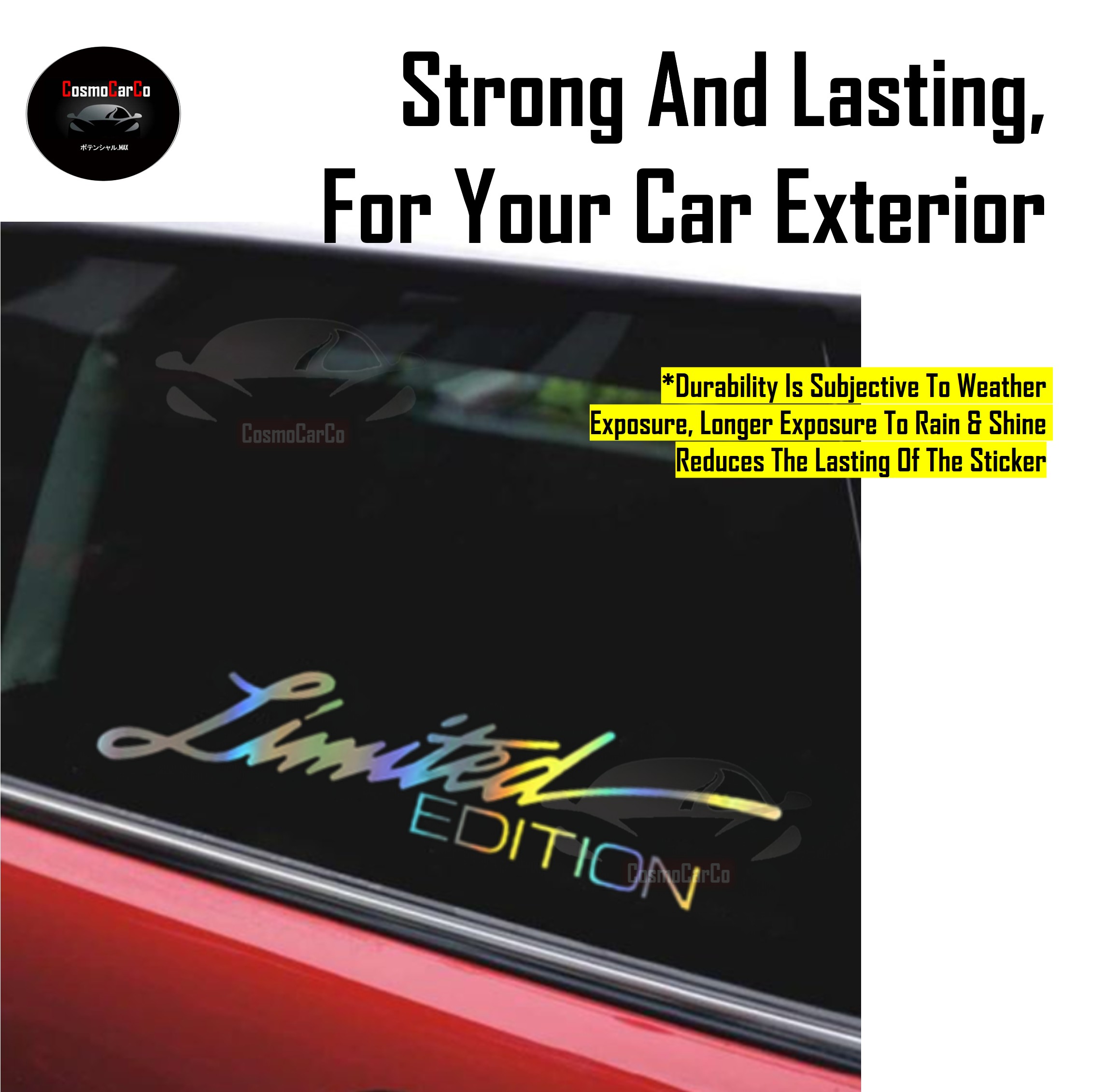 LIMITED Edition Car Body Sticker Decal Motorcycle Motorbike SHINY Holographic Word Window Stickers Decals