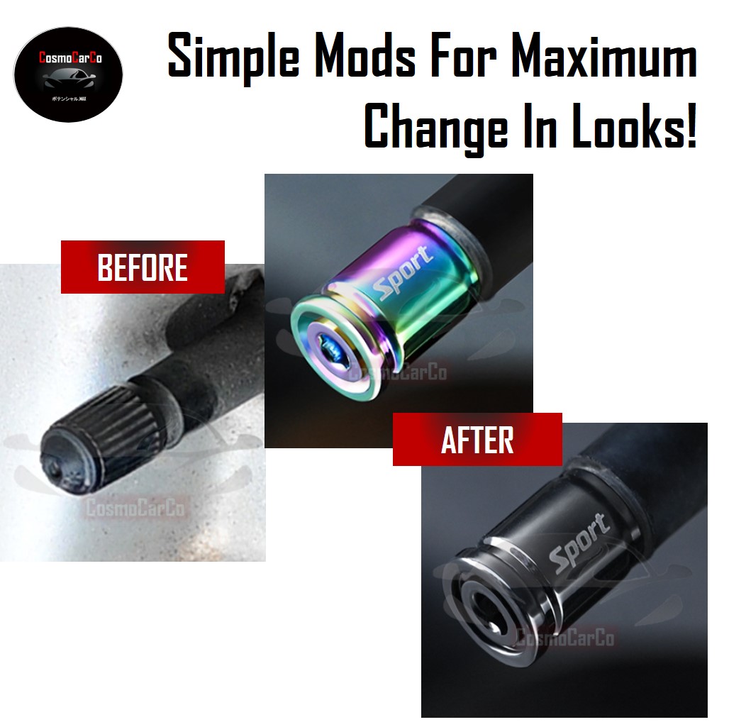 ANTI-THEFT Shiny Car Tyre Air Valve Cap 4Pcs Wheel Tire Stem Cover Dust Caps Accessories