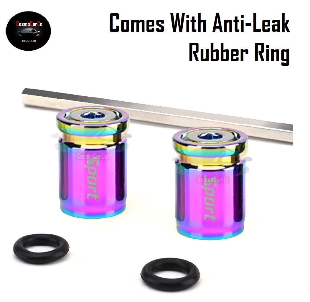 ANTI-THEFT Shiny Car Tyre Air Valve Cap 4Pcs Wheel Tire Stem Cover Dust Caps Accessories