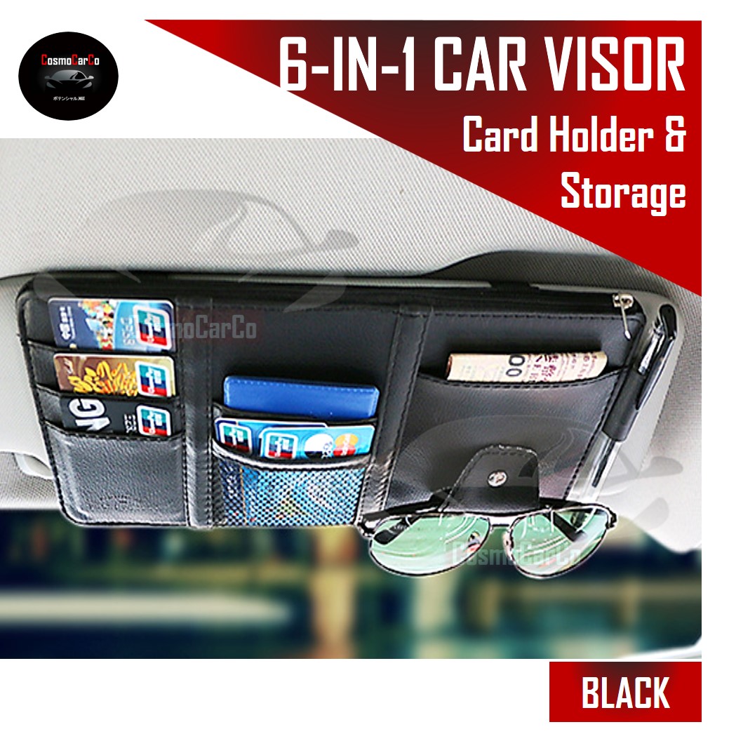 Car Sun Visor Organiser Card Holder Sunglasses Phone Storage Sunglass Organizer Cash Pouch Accessories