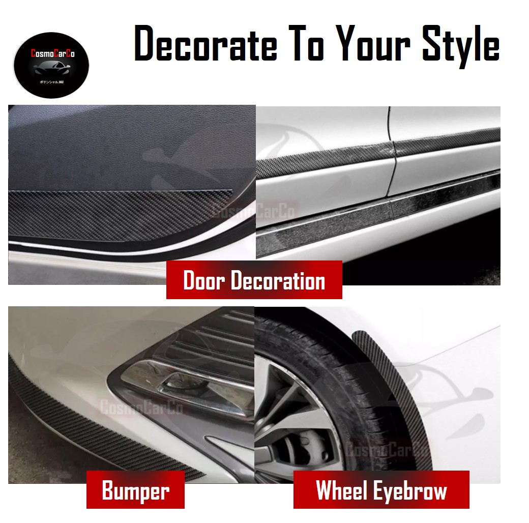 Car Door Sill Protector Scuff Cover Rubber Guard Anti Scratch Protection Carbon Fiber Sticker Accessories