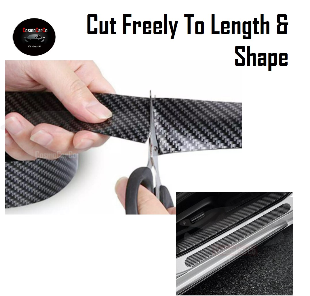 Car Door Sill Protector Scuff Cover Rubber Guard Anti Scratch Protection Carbon Fiber Sticker Accessories