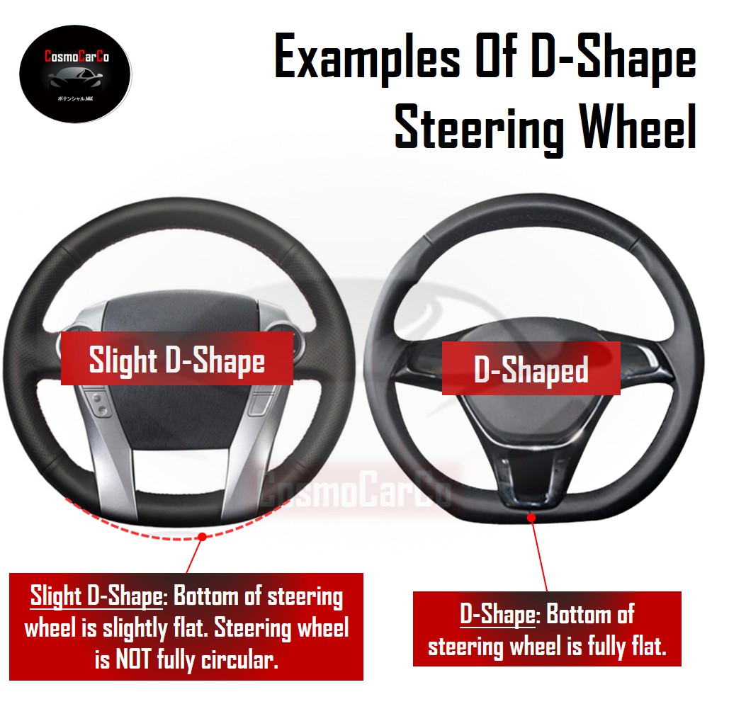 D-Shape Steering Wheel Cover Matte Carbon Fiber Design For Toyota Wish Hyundai Ioniq etc 37-38cm