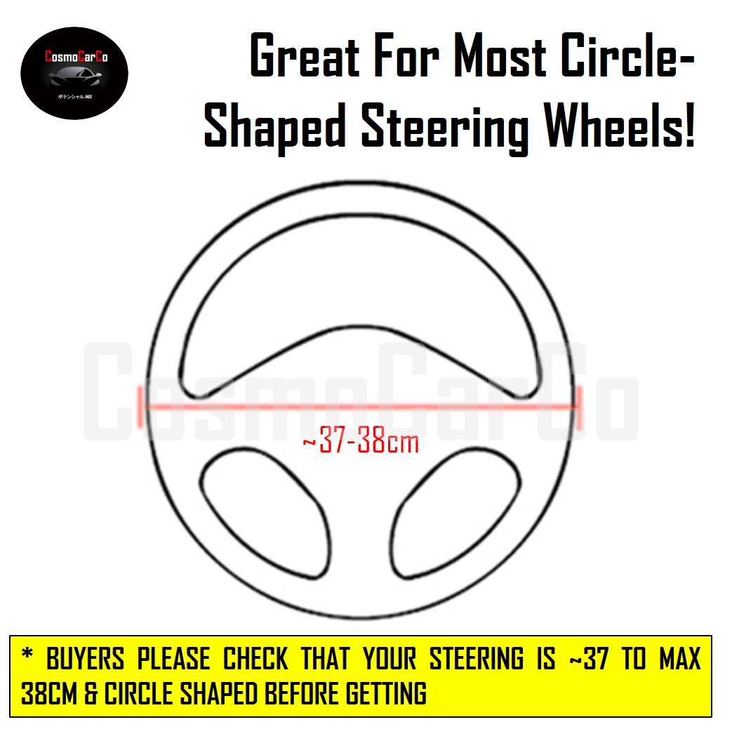 Car Steering Wheel Cover Carbon Fiber With Breathable Leather For Toyota & Honda etc 37-38cm